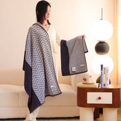 【5A抗菌】2025高档运动男士100%精梳棉浴巾条纹加厚全棉洗澡裹巾