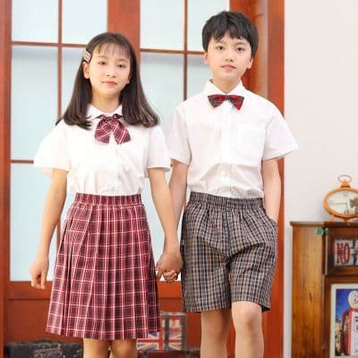 深圳校服统一小学夏季礼服男女秋冬毛衣衬衣冬装衬衫格子短裙