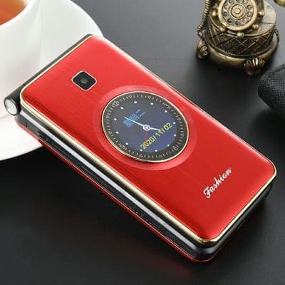 金笑笑双屏幕翻盖手机双屏老人机移动4G老人手机大声音带手电筒正